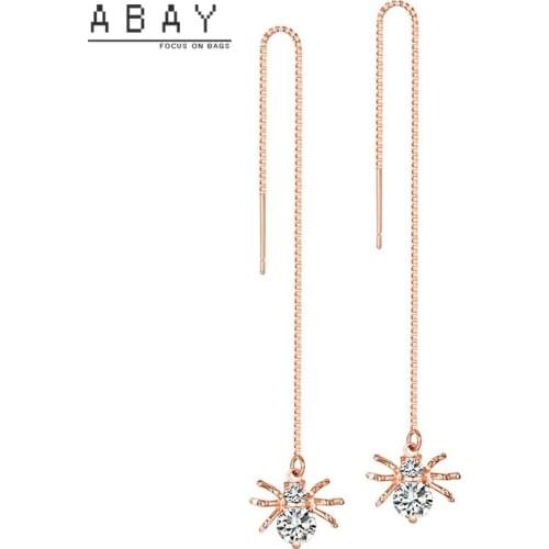 S925 Silver Needle Small Animal Spider Piercing Earrings Women Fashion New Popular Versatile Temperament Design Sense Ear Thread