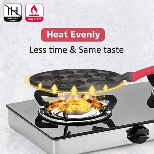 7 Hole Breakfast Pan Multi-function Wheel Pancake Pan Small Frying Pan Egg Dumpling Non-stick Frying Pan Egg Frying Pan Mould