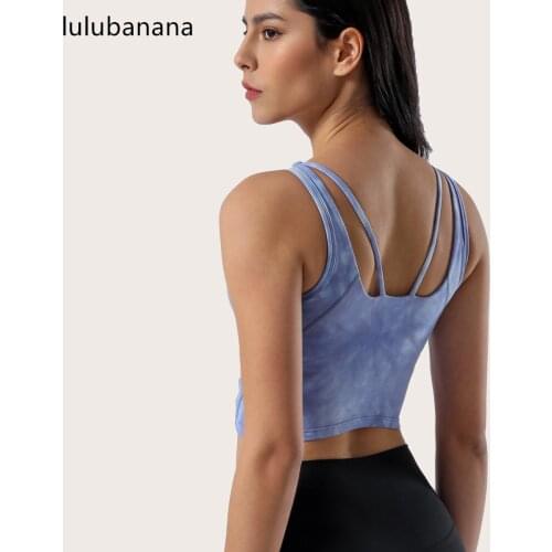 Lulubanana Sports Bra for Women Padded Bra Tie dye Super Elastic Gym Yoga Crop Tank Tops Fitness Workout Running Top