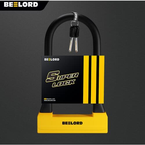 BEELORD Bicycle U Lock MTB Road Bike Wheel Lock 2 Keys Anti-theft Safety Motorcycle Cycling Bicycle Lock candado bicicleta