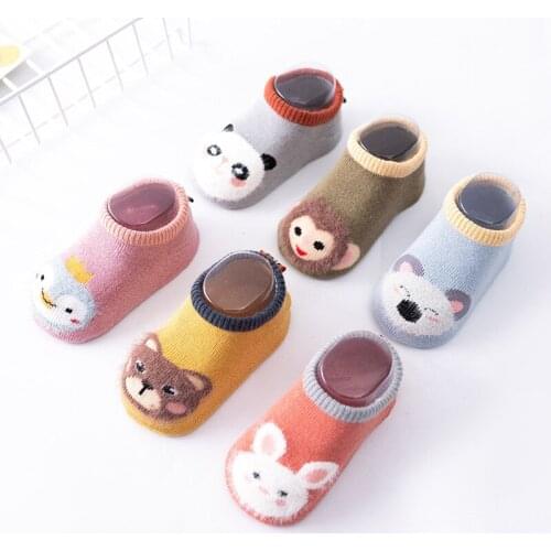 Spring Autumn New Children Socks Clothes Accessories Cartoon Animal Baby Infant Toddler Non Slip Socks Newborn Cotton Socks