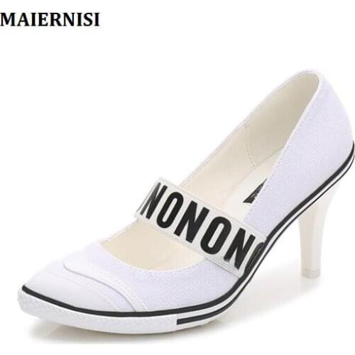 2019 Casual Shoes Woman Autumn New Korean Version Spring Autumn Fashion Female Single Shoes Pointed High 8cm With Fine Shallow