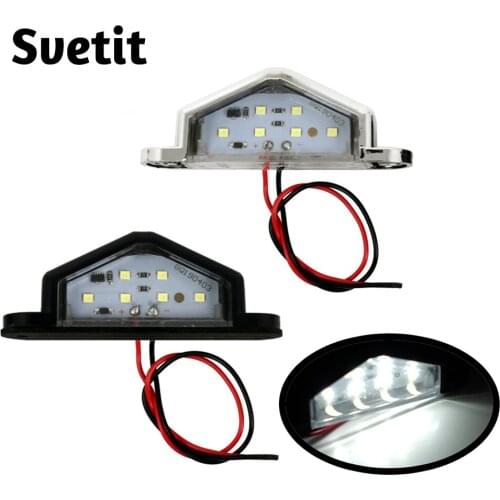 1Pc 12V 24V Truck Trailer Motorcycle License Plate Light Lighting Tractor Van LED Number Plate Lamp Car External Lights