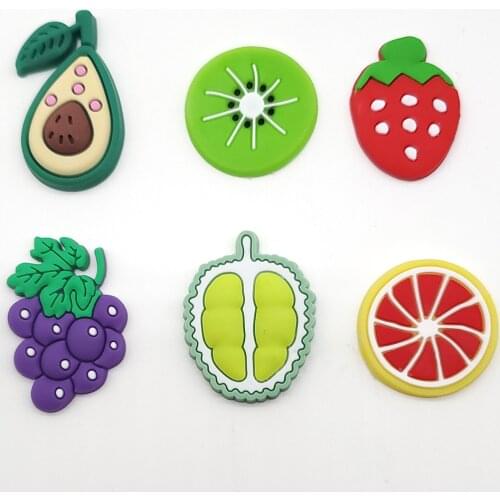 1 Pcs Hot Selling Cartoon Fruit Cute Icon Shoes Charms Silicone Slipper Accessories For Kids Gifts High Quality Decor