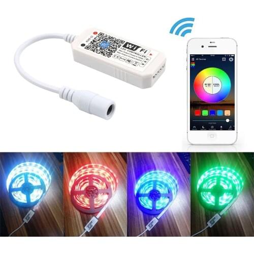 10 PCS DC12V Mini Wifi RGB/RGBW Led Controller + IR 24 Key Remote Controller for 5050 RGB / RGBW LED Strip