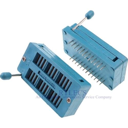 10pcs Test IC DIP ZIF ZIP Socket 24 Pin Pitch 2.54 mm Universal Dual Row Spacing 15.24 mm 0.6" Nickel 2x12 24 Position Grid