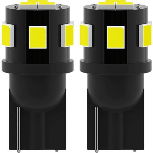 10X T10 Led Canbus W5W Led Bulb Car Interior Light 10led 2835 9smd 194 168 Reading Dome Light Instrument Plate Lamp 6000K White