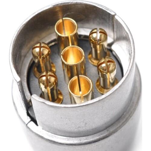 12V 7 Pin Round Trailer Plug Adapter Connector Aluminum Alloy Waterproof for Caravan Truck Trailer Couplings Accessories