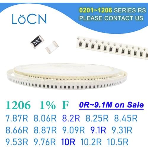 1206 1% F 5000PCS SMD 7.87R 8.06R 8.2R 8.25R 8.45R 8.66R 8.87R 9.09R 9.1R 9.31R 9.53R 9.76R 10R 10.2R 10.5R 3216 Resistor OHM