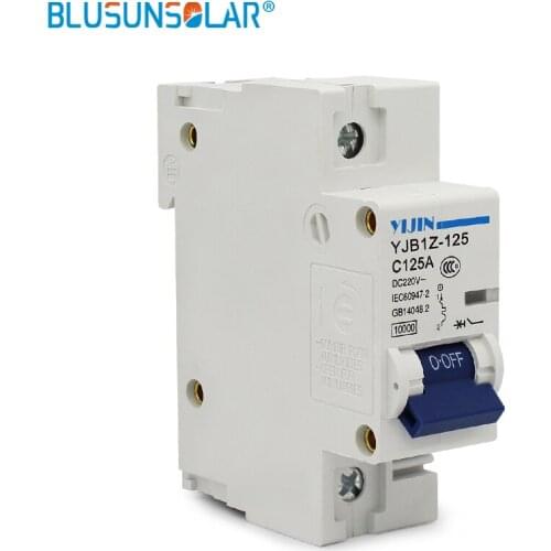 BULSUNSOLAR(2 pieces/lot) 1P 125A 220V DC Circuit Breaker ( DC MCB breaker ) for Solar System Protection