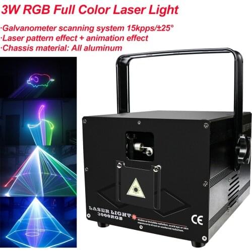 3D Full Color Laser Light RGB Colorful DMX 512 Scanner Projector Party Xmas DJ Disco Show Lights Club Equipment Beam Moving Ray