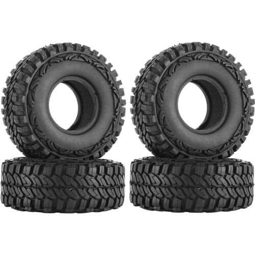 4PCS 114MM Rubber Wheel Tires For 1:10 RC Rock Crawler Car Axial SCX10 90046 For Tamiya CC01 D90 D110