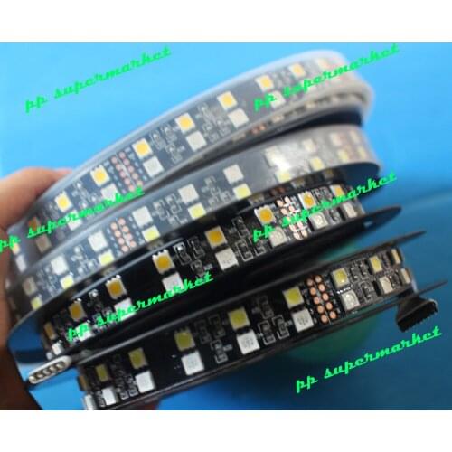 5M Double Row 5050 SMD 600 RGBW RGBWW RGB White Flex LED Strip light 120led/M white /black pcb
