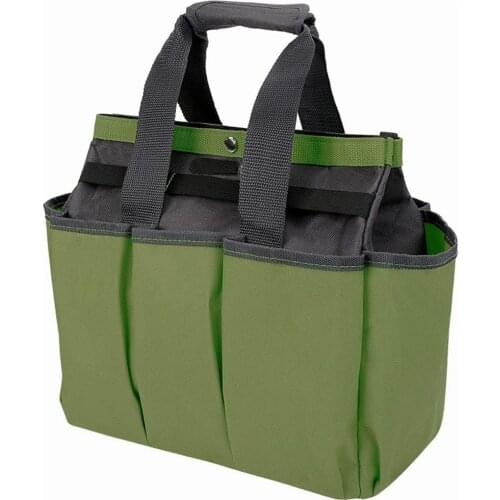 8 Pockets Garden Tool Gardening Tote Bag Convenient Handle Gardening Tool Kit Organizer Hand Tool Storage Bag Lawn Yard Bag