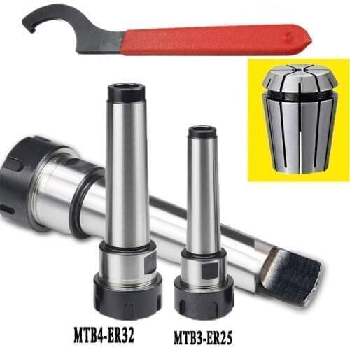9pcs ER25 Spring Collets +1PCS ER25UM Wrench + 1PCS MT3 M12 ER25 Collet Chuck Morse Taper Holder For CNC Milling Lathe Tool