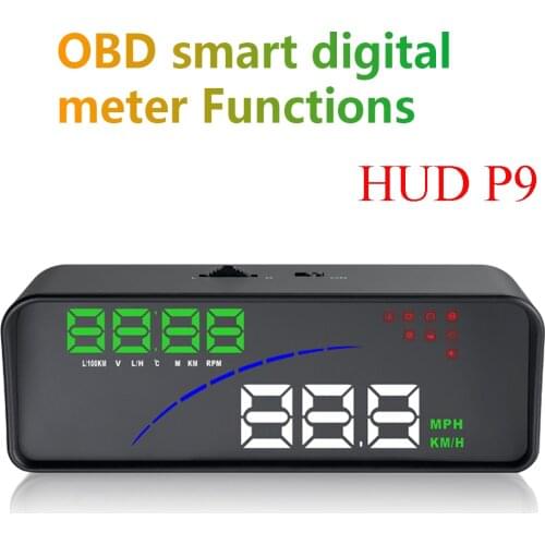 OBD2 HUD P9 Car Head Up Display 3.6" LED Windscreen Projector OBD Scanner Speed Fuel Warning Alarm Data Diagnostic Tool Auto