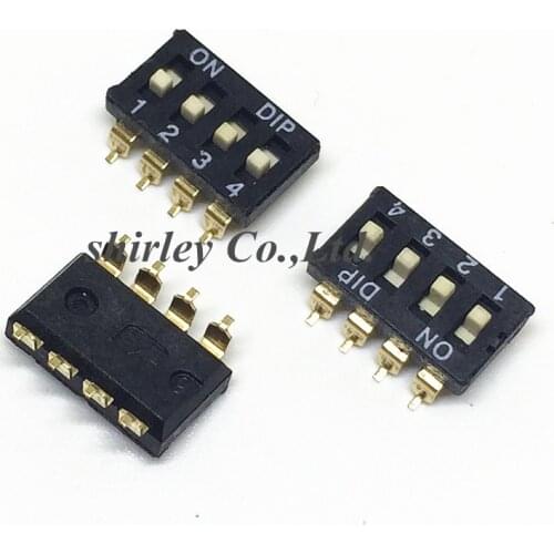 Free shiiping 5Pcs DIP-8P Switch 2.54MM 4PIN Pitch DIP Switches 4 Positions 8 Pins SMD High Quality