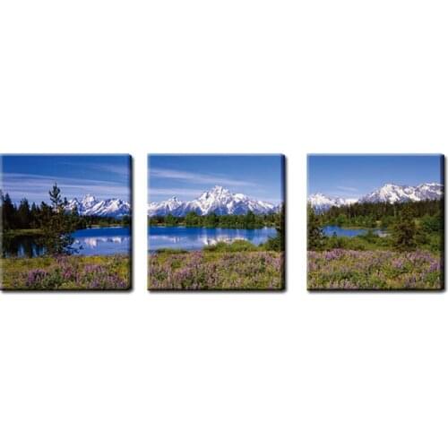 Unframed 3 Panel Mount Landscape Painting Home Decor Wall Art Picture Canvas Printed Painting For Living Room Artwork Free Ship