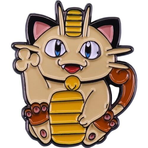 Lucky cat brooch mew with honey jar pin cute jackets backpack decor