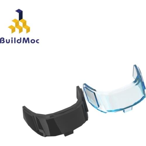 BuildMOC 87612 6x5.8x1.9 aircraft curved glass 6 x 10 top, with 3 windows For Building Blocks Parts