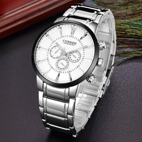 Men Watch Brand CURREN Fashion Business Sport Male Clock Full Steel Quartz Wristwatch Waterproof Hodinky Horloges Mannens Saat