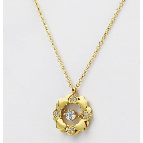 Double-layer Heart-shaped Stacked Clover Collarbone Necklace CNC Crystal Necklace, Woman Necklace For Wedding Gifts