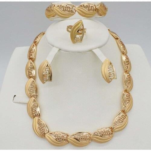 Dubai gold jewelry set African beads jewelry necklace sets for women fashion earrings wedding jewelry nigerian rinng bracelet