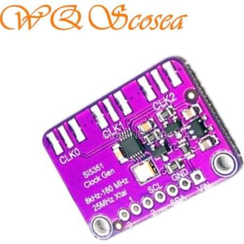 WQScosea Q8S338 Si5351A I2C 25MHZ Controller Signal Generator Breakout Board 8KHZ~160MHz Si5351 Clock Generator for Arduino MCU