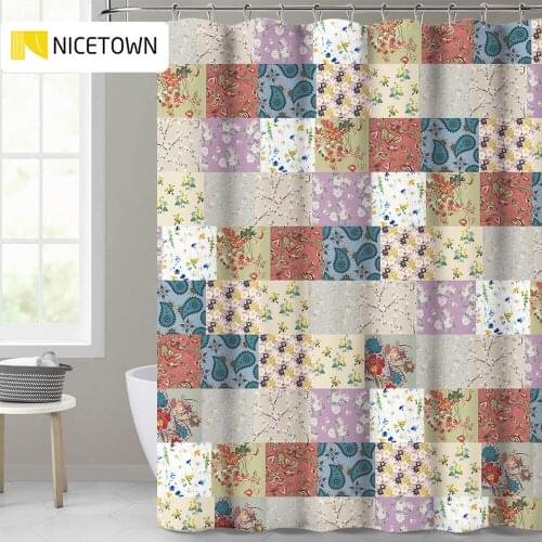 NICETOWN Creative Printing Shower Curtain Waterproof Polyester Fabric Curtain Bathroom Curtain With 12 hooks