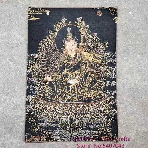Padmasambhava Buddha hanging picture Thangka embroidery portrait tapestry silk embroidery