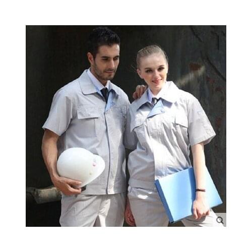 Short-sleeved summer uniform tooling men take half sleeve smock mechanics