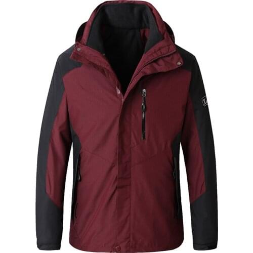 Plus size 8XL 6XL 5XL Mens Waterproof Windpoof Jackets Men thicken 2 in 1 Autumn winter Jacket Coats Male Brand Clothing