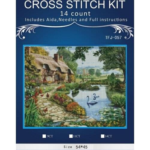 New Embroidery Counted Cross Stitch Kits Needlework Crafts 14 ct DMC Color DIY Arts Handmade Decor Waterfall in the Mountains 3