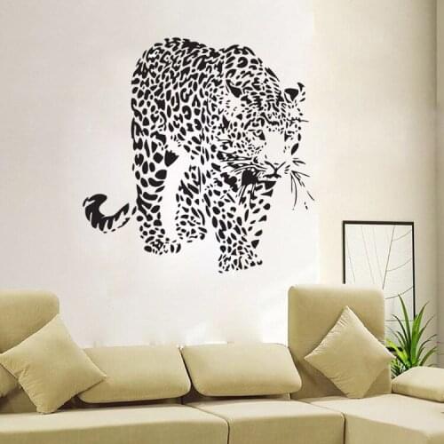 Walking Tiger Animal Wild Wall Stickers Tiger Wall Mural Poster Wallpaper Home Decor Pattern Bedroom Decorative Graphic