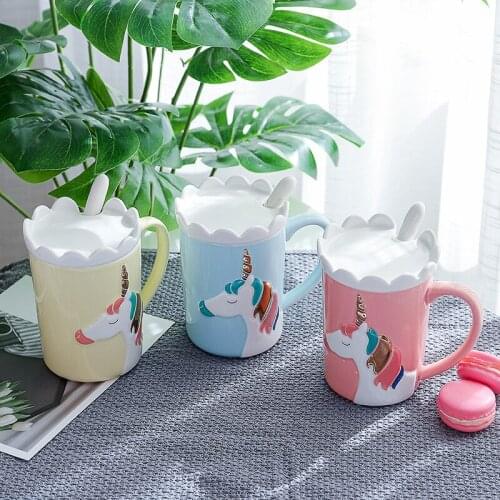 New Ceramic Cup Creative Unicorn Drinking Cup Office Home Coffee Tea Mug Student Gift Cup Cute Mug Unicorn Cup