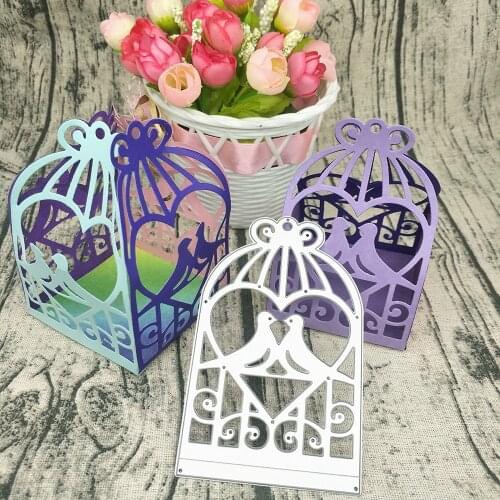 Bird cage, bird cage gift box, Christmas metal cutting die, paper crafts, scrapbook, cardboard, photo album, greeting card, DIY