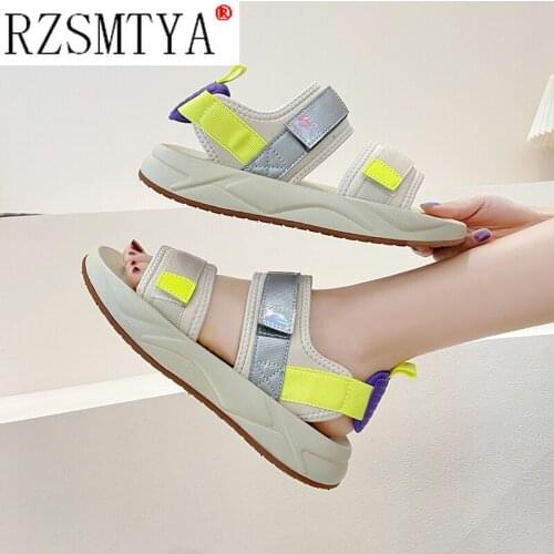 New Women Summer Sandals Platform Fashion Shoes 2021 New Fashion Sandal 3.5cm Heel Non-slip Black Basic 35-40