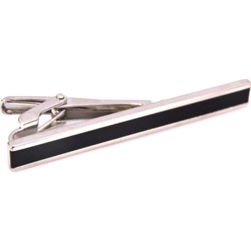 Silvery Tie Clip mens Shirt Tie Clip New Fashion Black Enamel tie clip French business tie clip