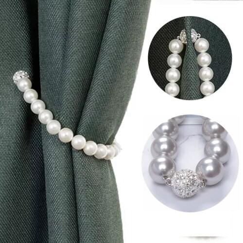 Modern Simple Curtain Bandage Korean Style Abs Pearl Tiebacks For Curtains With Magnet Curtain Decorative Accessories Home Decor