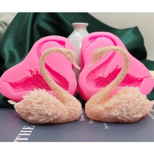 Swan silicone mold a pair of sugar mold Valentines Day Cake Decoration baking tools handicrafts drop glue resin mold