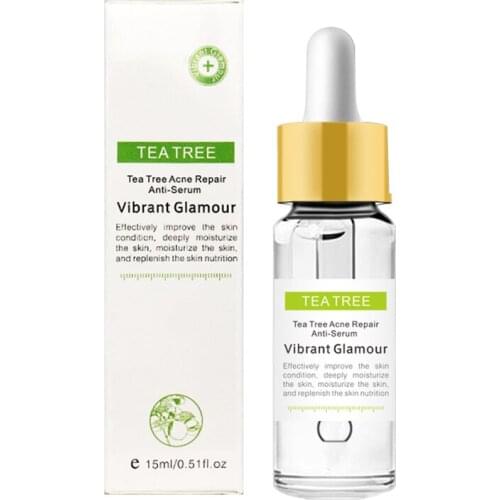 15ML VIBRANT GLAMOUR Tea Tree Acne Repair Fluid Acne Scar Repair Facial Serum TSLM2