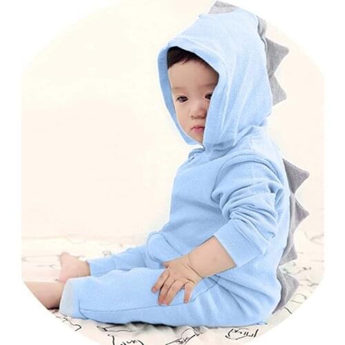 TELOTUNY baby clothes Infant Toddler Baby Girls Boys Long Sleeve Cartoon Dinosaur Hoodie Romper Zip Clothes Jumpsuit Pajamas