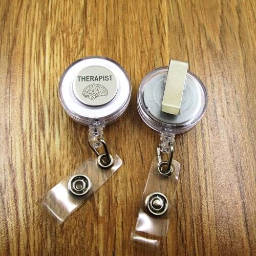 Therapist ID Badge Reel for Docter Nurse Teacher Student retractable recoil id badge holder work fun