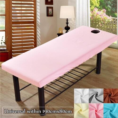 Universal Soft elastic fitted Bed Cover Beauty Salon Massage Sheet Body SPA Treatment Relaxation Bedsheet With Face Breath Hole