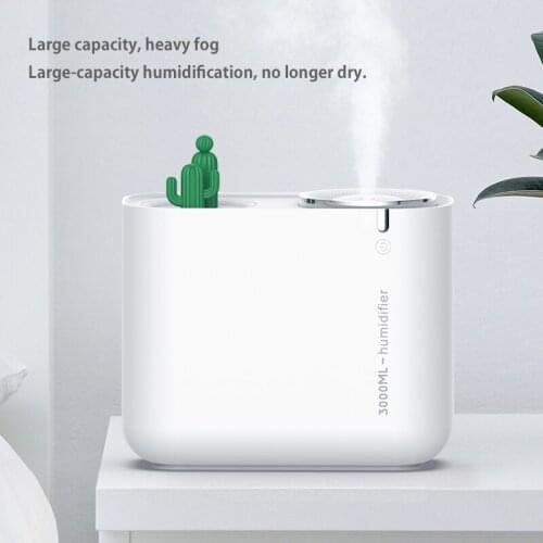 3L Cactus Double Nozzle Air Humidifier Large Capacity Cool Mist Aroma Diffuser Fogger Humidificador Essential Oil Humidifiers