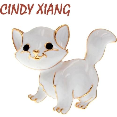 CINDY XIANG New Arrival Enamel Cat Brooches For Women Cute Fashion Animal Pin Spring Summer Design Brooch Jewelry High Quality