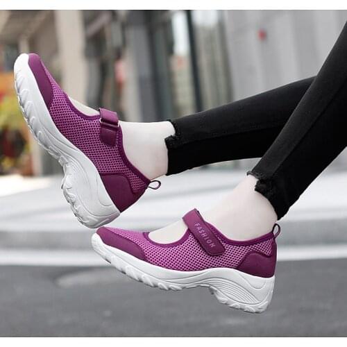 2021 New Mesh Women Vulcanize Shoes Breathable Women Sneakers Lightweight Casual Ladies Shoes Increase Footwear Zapatillas Mujer