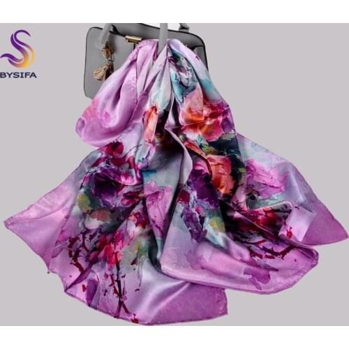 Ladies Mulberry Silk Long Scarf Wraps Hot Sale Grape Flower Plus Size Silk Scarf Noble Elegant Female Shawl Cape 178*55cm Green