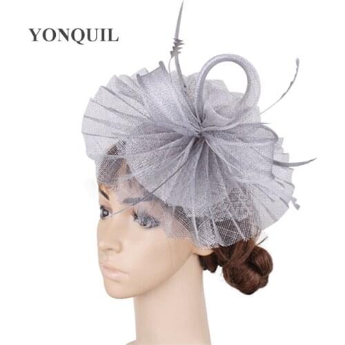 Nice Sinamay Fashion Bridal Wedding Headpiece Headband Women Formal Fascinator Hat New Ladies Hair Accessories For Occasion Hat