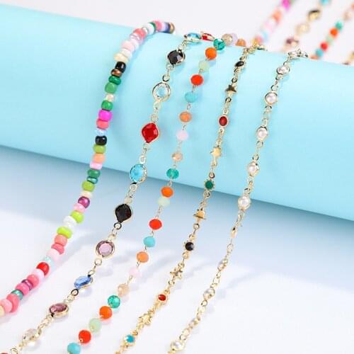 1pc Pearl Crystal Sunglasses Chain Lanyard Reading Glasses Hanging Chains Spectacle Cord Neck Strap String Mask Chain Eye wear